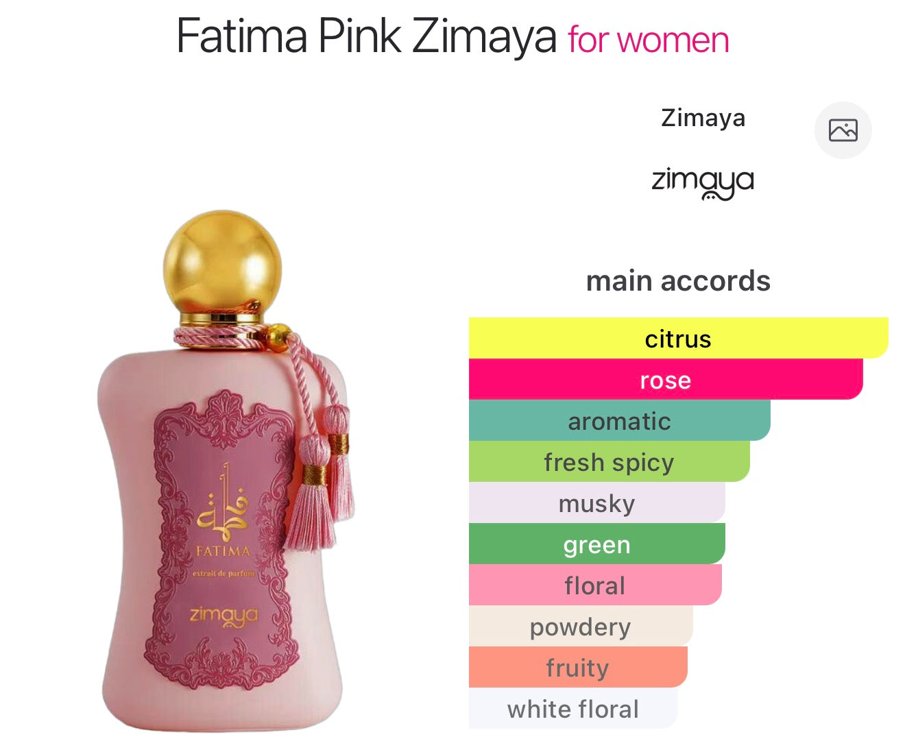 Fatima Pink de Zimaya pour Femme