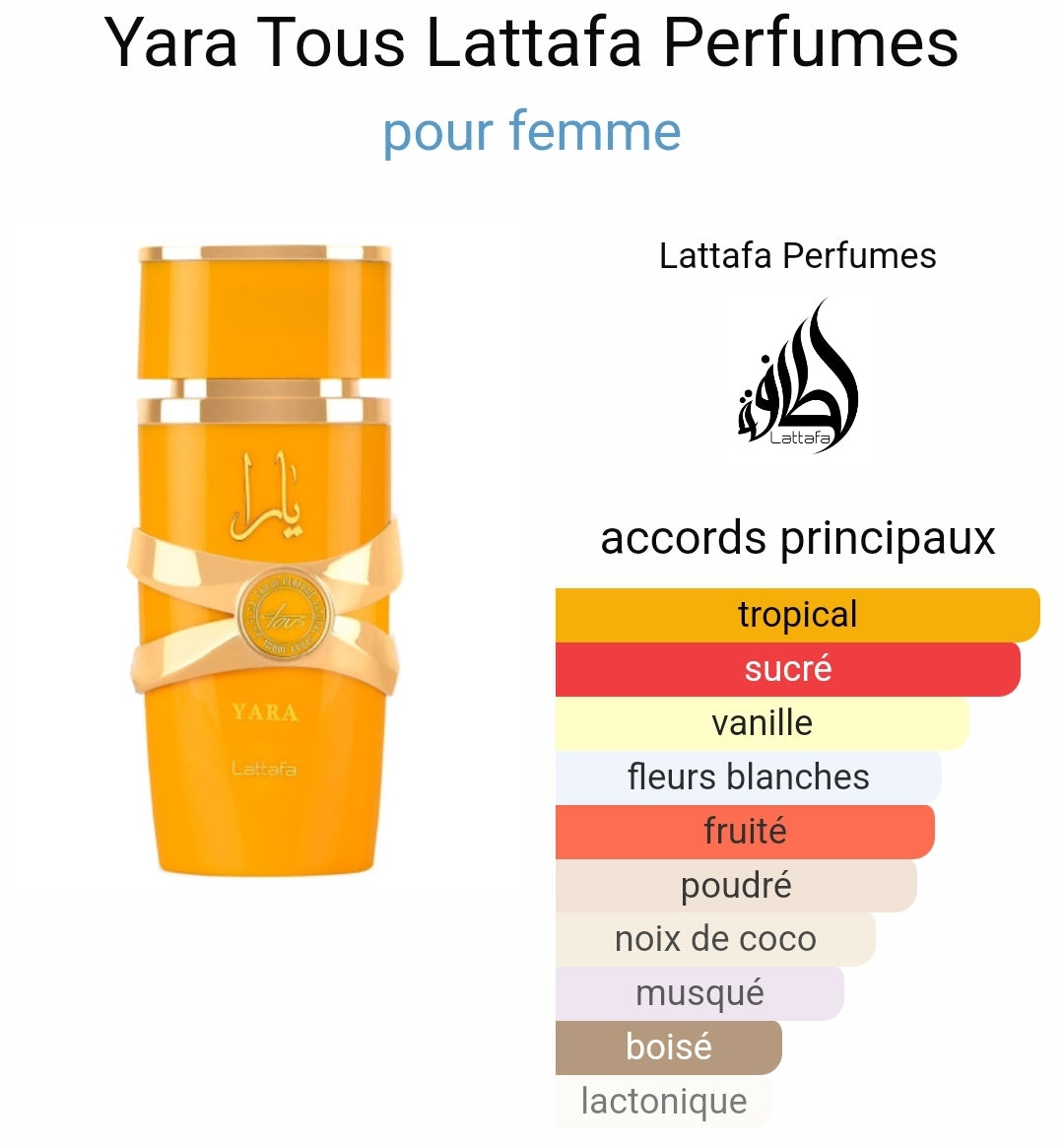 Yara Tous de Lattafa pour Femme