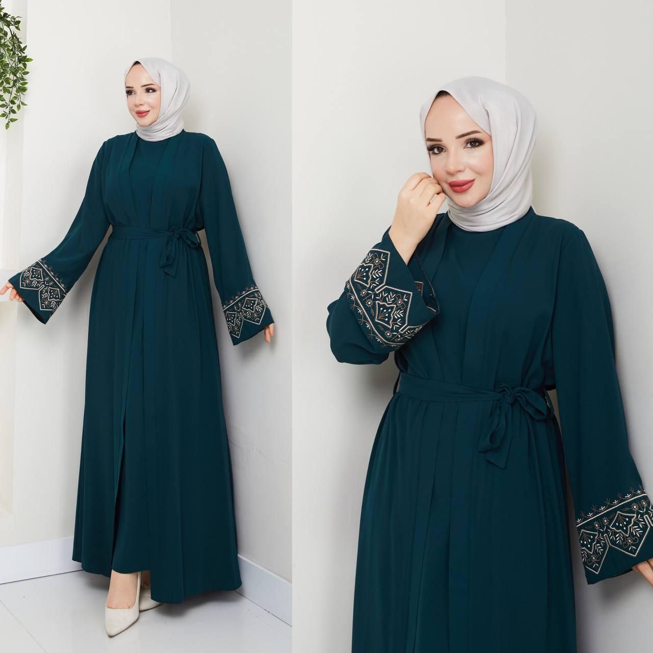 Abaya deux pièces en crêpe ( Fabriqué en Turquie 🇹🇷)