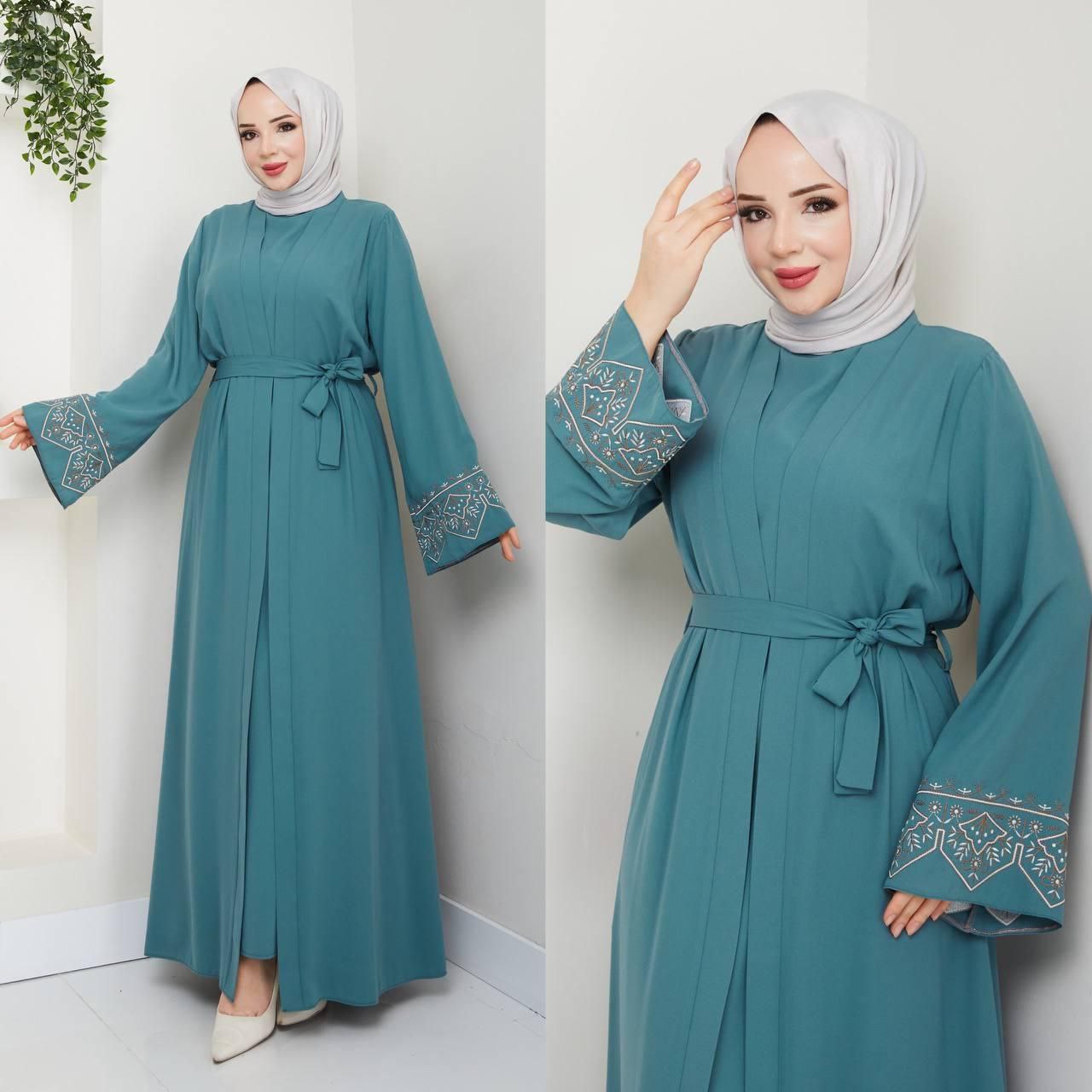Abaya deux pièces en crêpe ( Fabriqué en Turquie 🇹🇷)