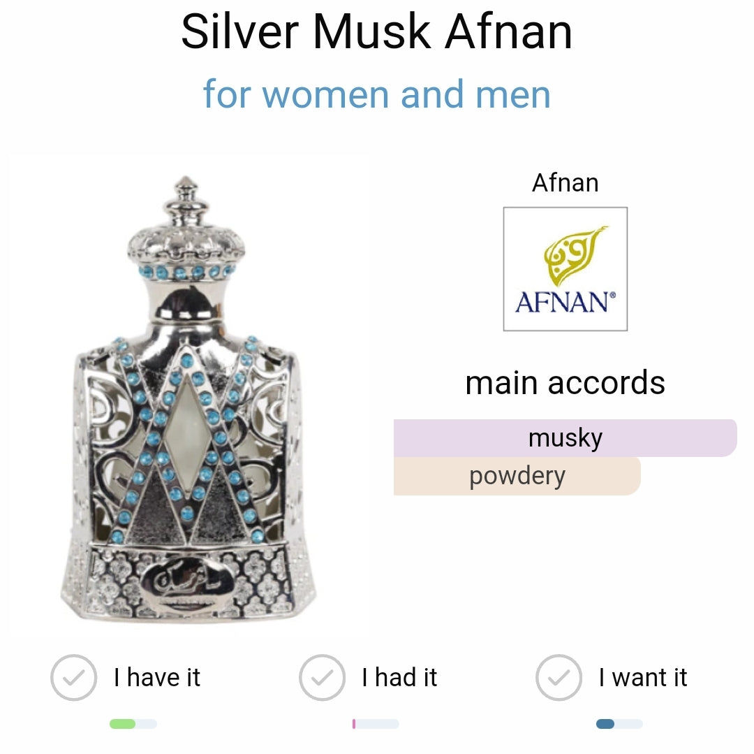 Silver Musk Concentrated Perfumed Oil