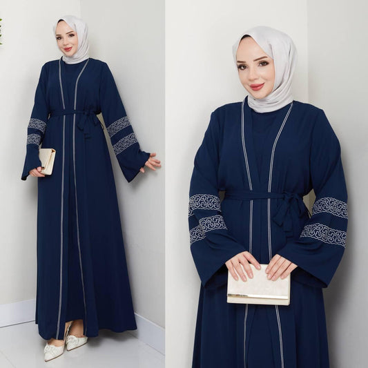 Abaya deux pièces en crêpe (Fabriqué en Turquie 🇹🇷)