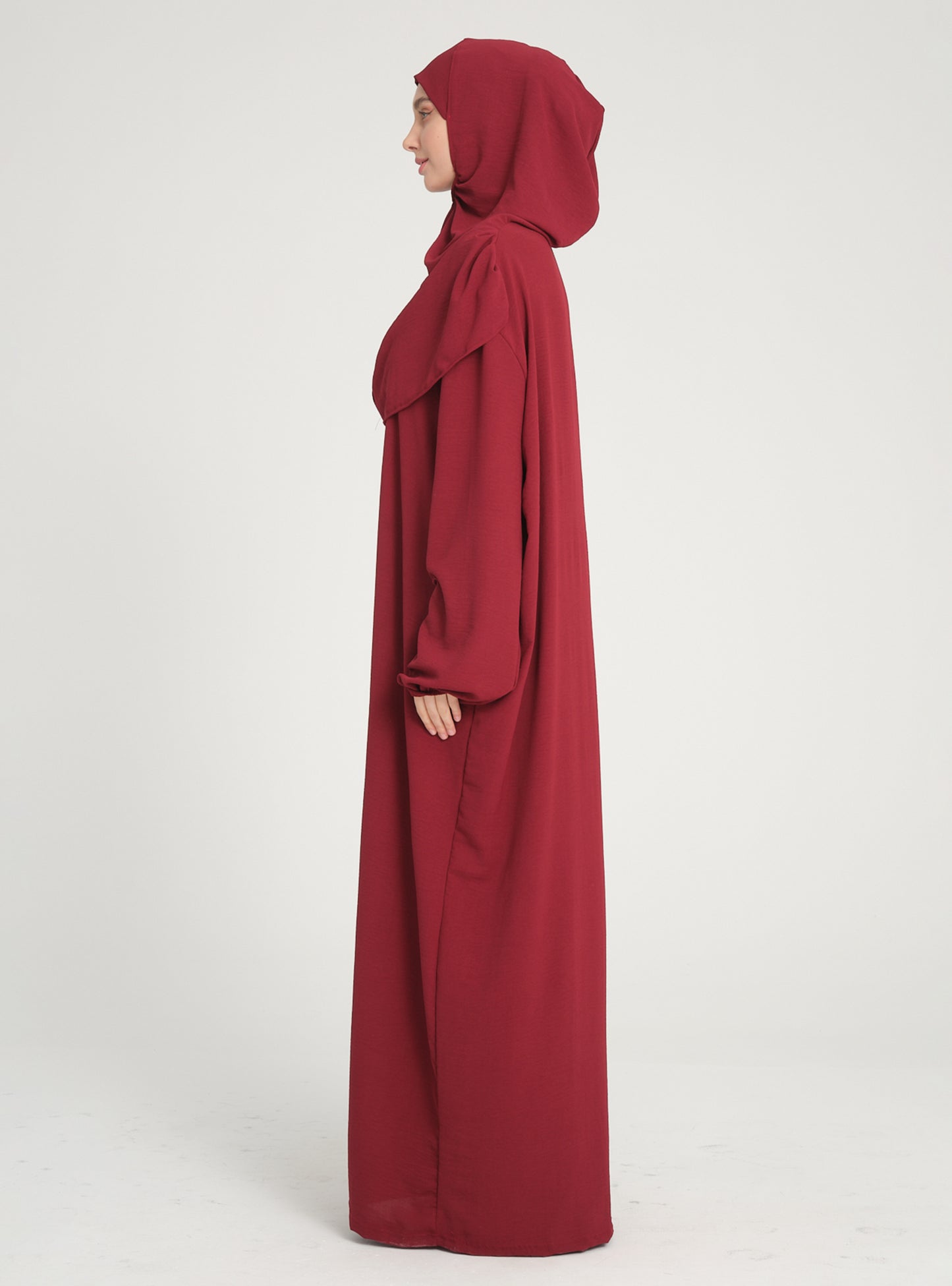 Tenue de prière une pièce avec hijab intégré – Tissu Aerobin