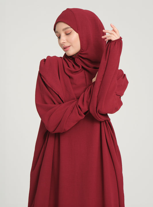 Tenue de prière une pièce avec hijab intégré – Tissu Aerobin